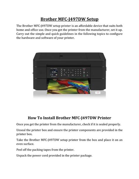 Brother MFC-J497DW Driver: Installation Guide and Troubleshooting Tips